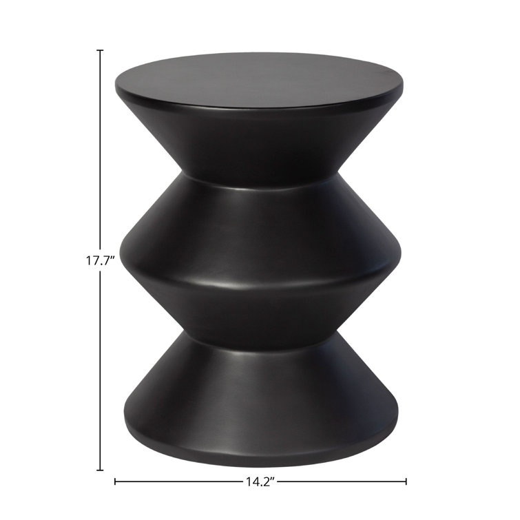 Black Geometric Concrete End Table