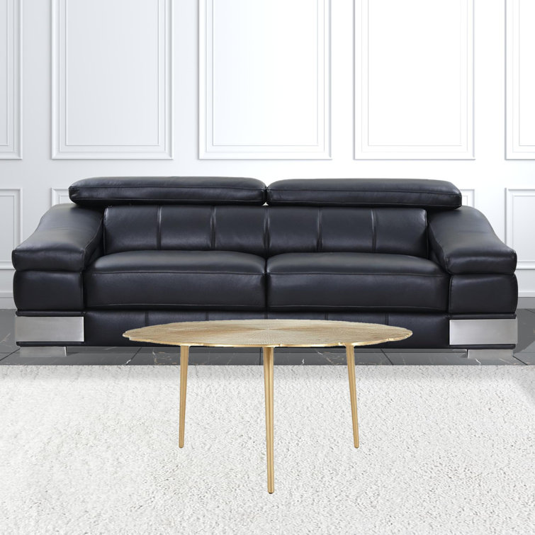 Violetta Round Gold Aluminum Coffee Table