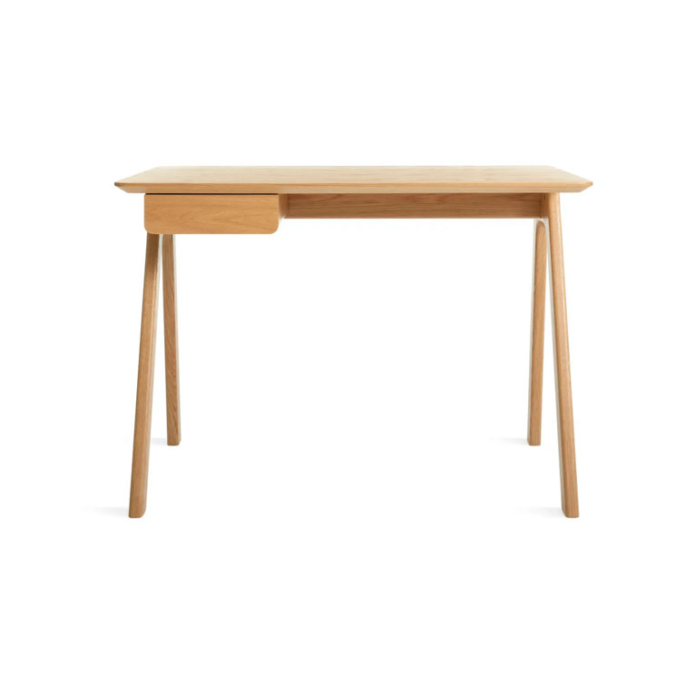 White Oak Compact Wooden Desk with Drawer