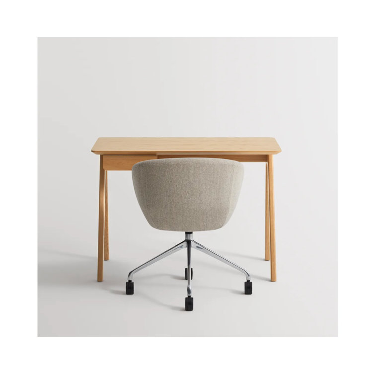 White Oak Compact Wooden Desk with Drawer