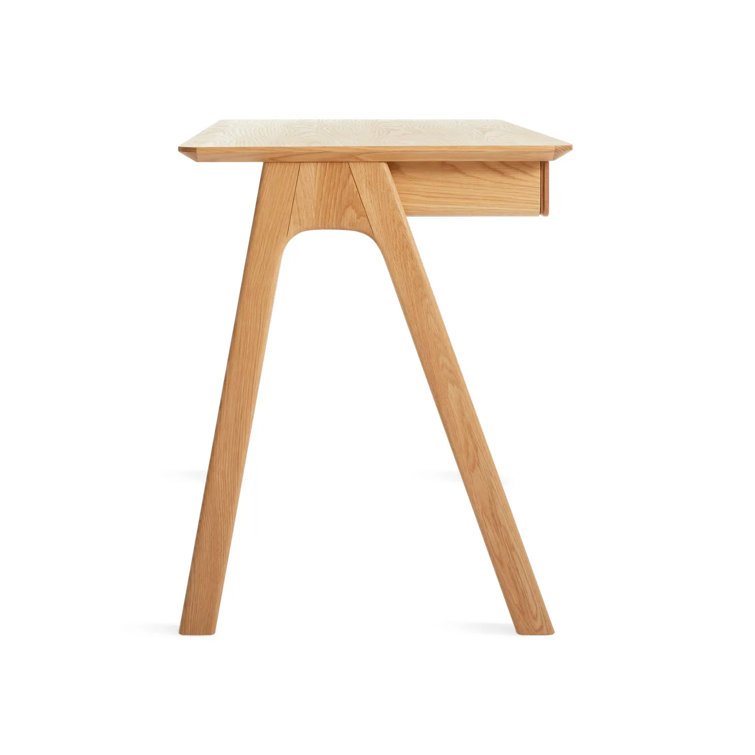 White Oak Compact Wooden Desk with Drawer