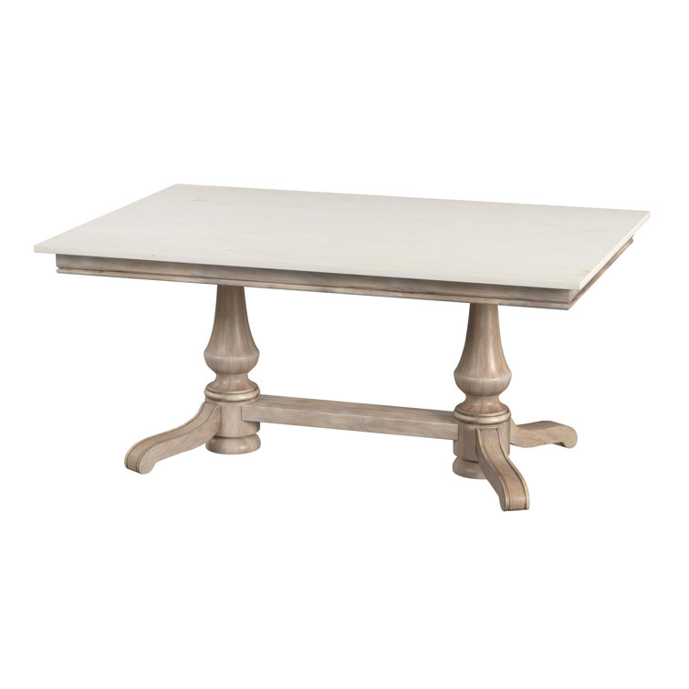 Danielle Beige Marble Top Rectangular Dining Table