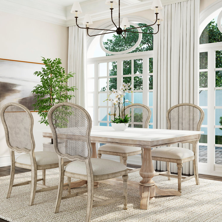 Danielle Beige Marble Top Rectangular Dining Table