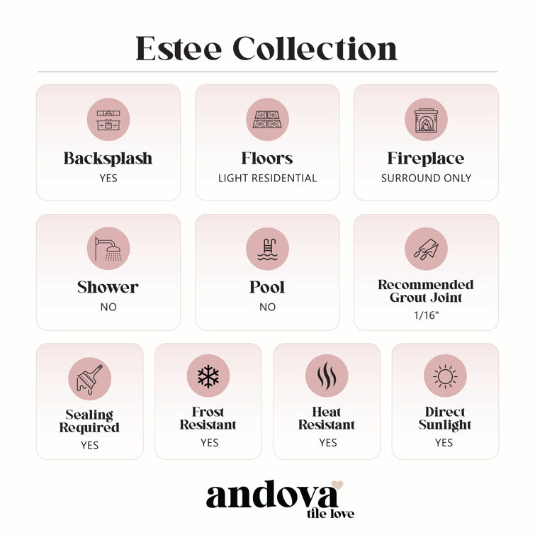 Estee 2" Blue and Gray Stone Mosaic Tile Sheet