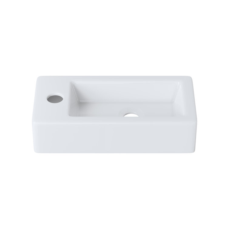 Turner 14" x 7" White Ceramic Rectangular Wall-Mount Bathroom Sink