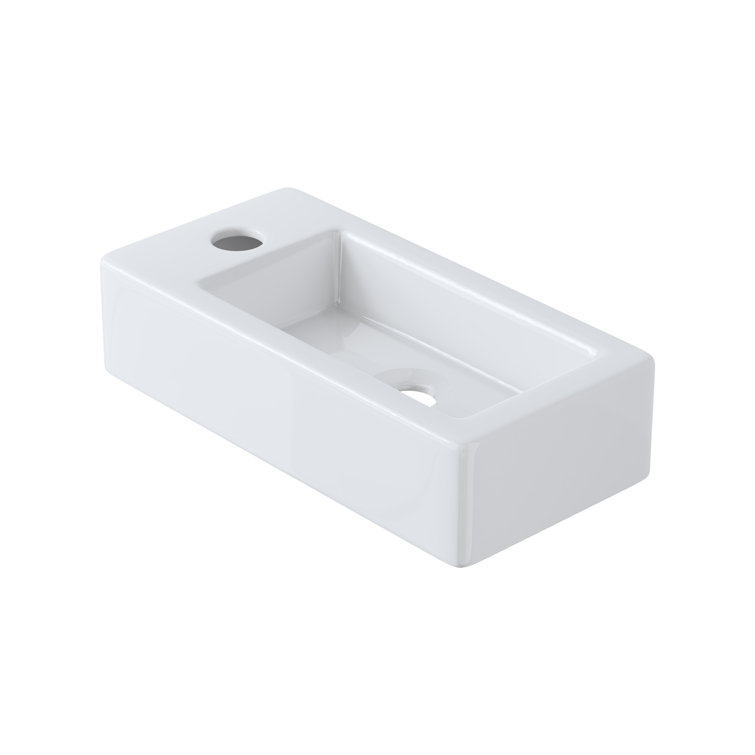 Turner 14" x 7" White Ceramic Rectangular Wall-Mount Bathroom Sink