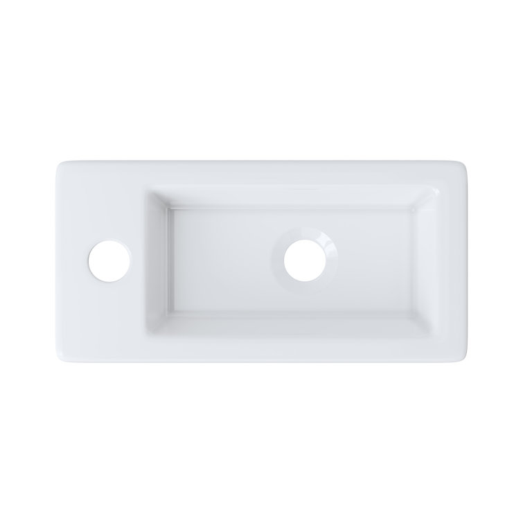 Turner 14" x 7" White Ceramic Rectangular Wall-Mount Bathroom Sink