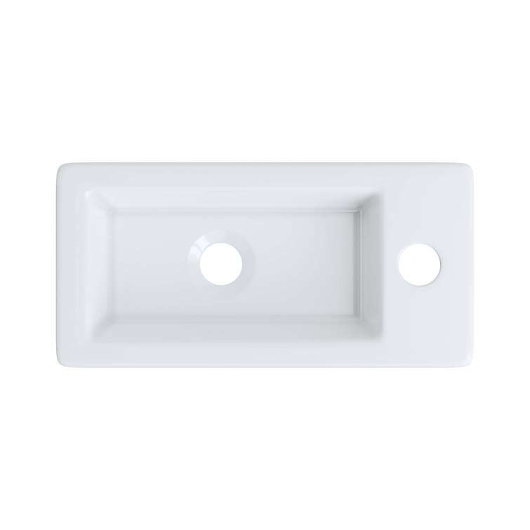 Turner 14" x 7" White Ceramic Rectangular Wall Mount Bathroom Sink