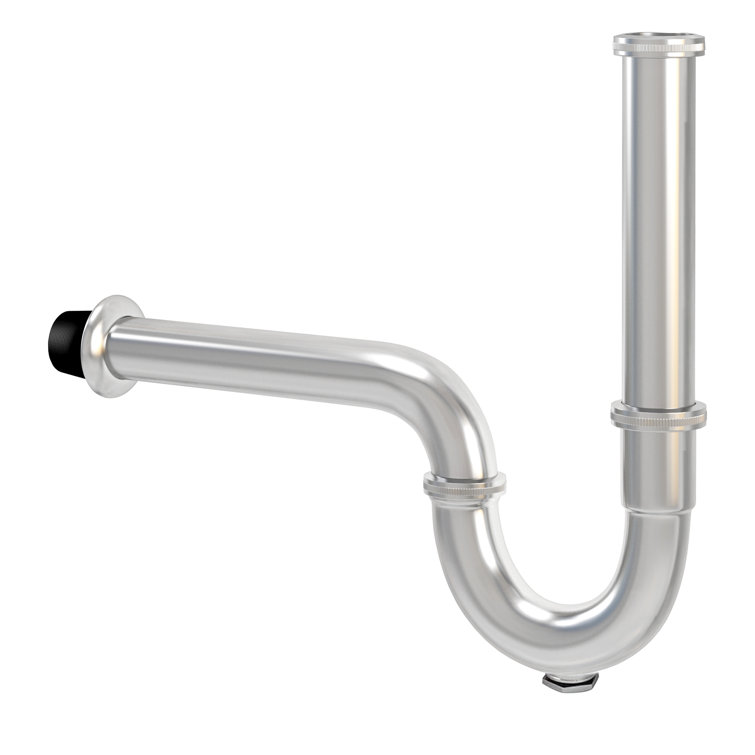 Chrome Brass Adjustable Height Bathroom Sink P-Trap Kit
