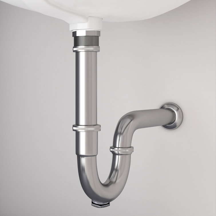 Chrome Brass Adjustable Height Bathroom Sink P-Trap Kit