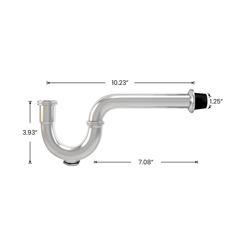 Chrome Brass Adjustable Height Bathroom Sink P-Trap Kit