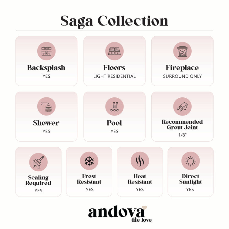 Saga White Matte Marble and Glass Mosaic Tile