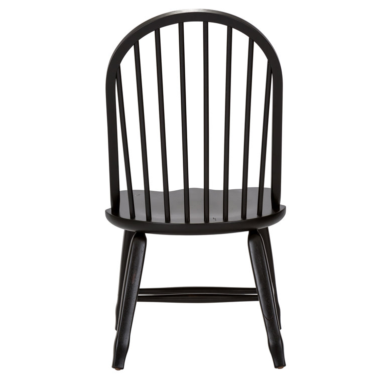 Black Wood Bow Back Side Chair, 40.66" Tall