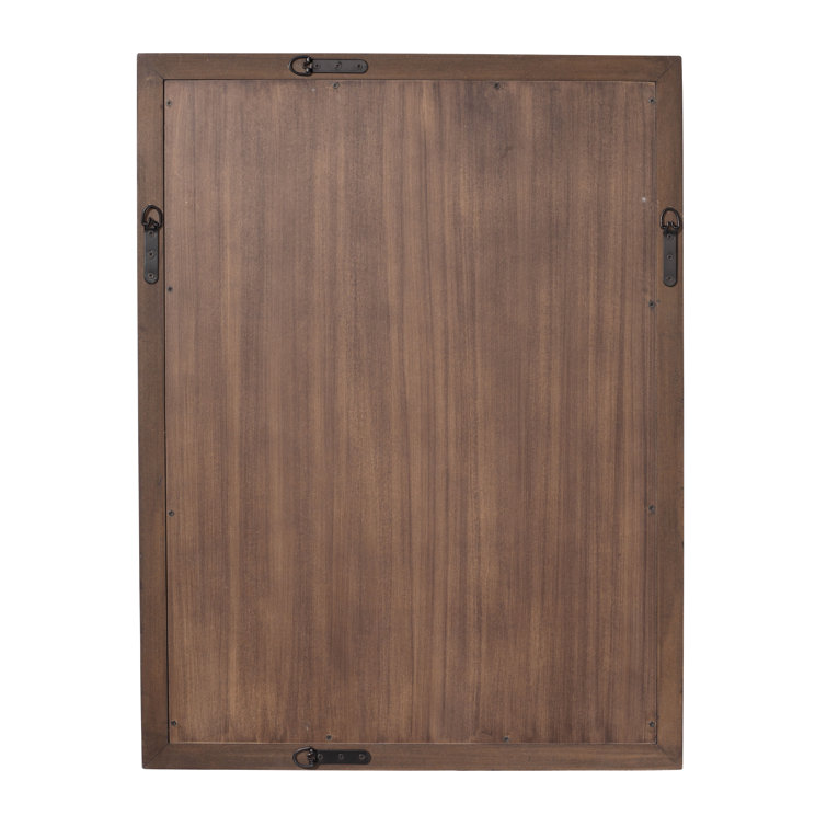 Chandler Transitional Charcoal Burl Wood Rectangular Wall Mirror