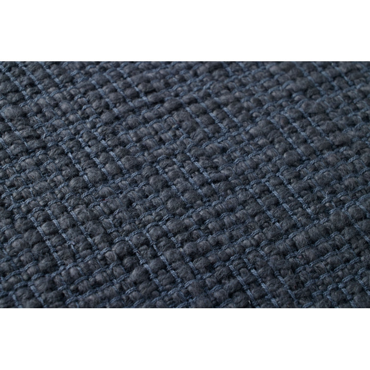 Midnight Blue 22" x 22" Woven Polyester Pillow with Fringe