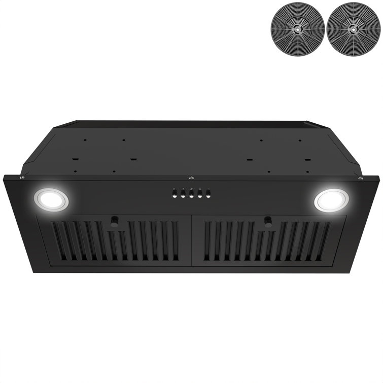 30-Inch Black Stainless Steel Convertible Insert Range Hood