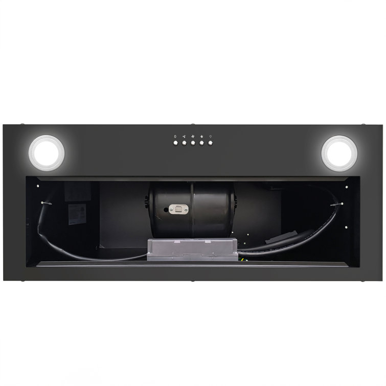 30-Inch Black Stainless Steel Convertible Insert Range Hood
