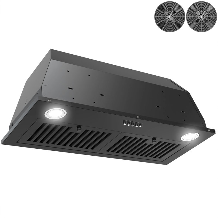 30-Inch Black Stainless Steel Convertible Insert Range Hood