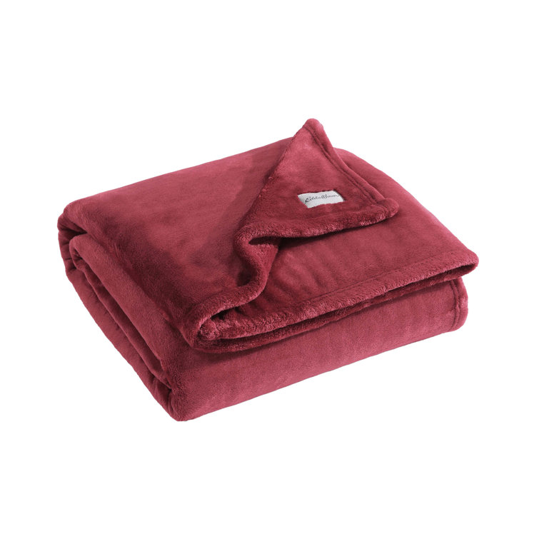 Luxurious Dark Red Sherpa 50"x60" Reversible Plush Throw