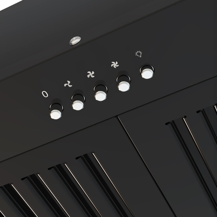 30-Inch Black Stainless Steel Convertible Insert Range Hood