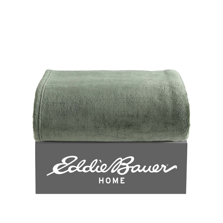 Luxurious Sherpa Fleece Reversible Throw Blanket, Green, 50"x60"