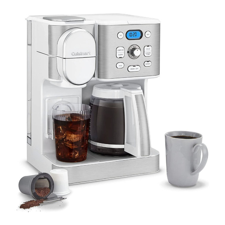 Cuisinart White Stainless Steel 2-in-1 Coffee Maker with Carafe
