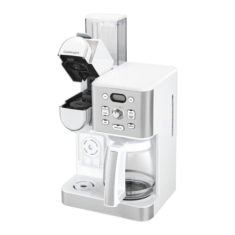 Cuisinart White Stainless Steel 2-in-1 Coffee Maker with Carafe