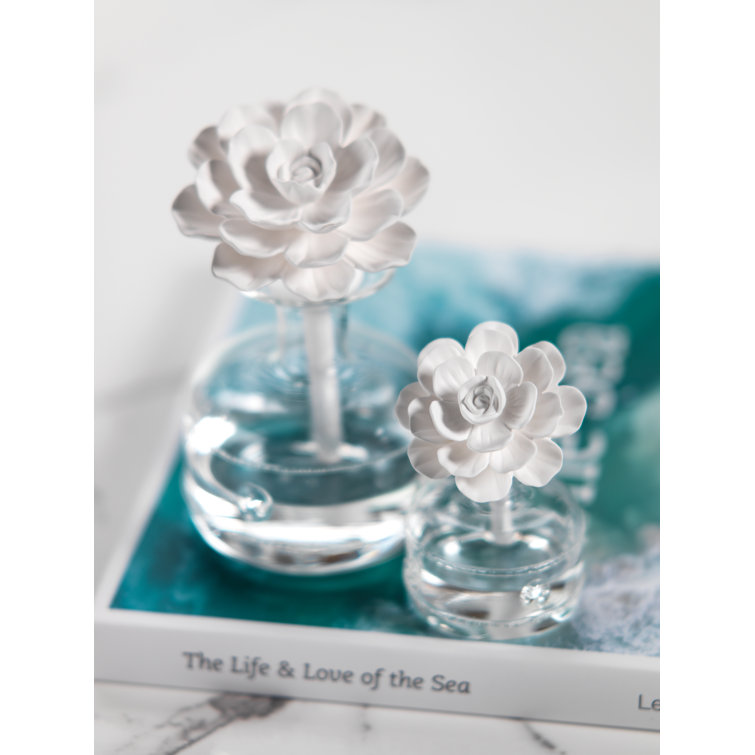 Elegant White Rose Porcelain Flower 200ml Office & Home Fragrance Diffuser