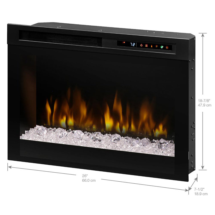 26'' Black Electric Firebox with Acrylic Ember Bed