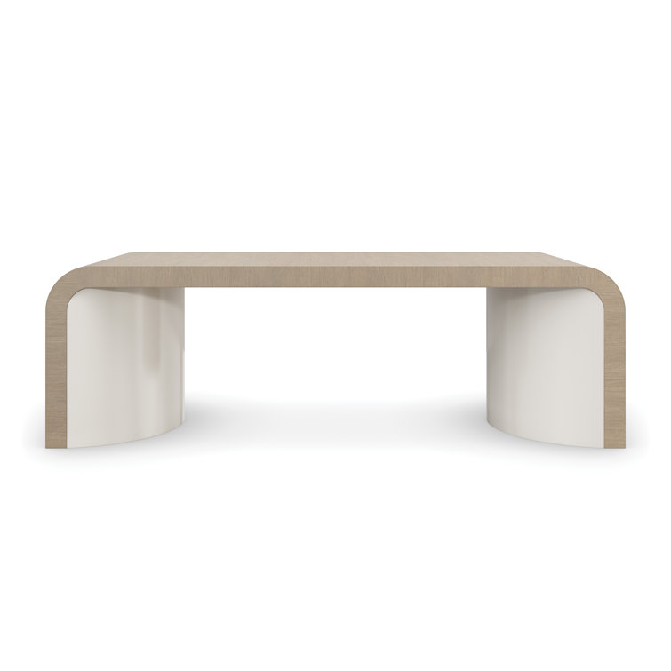 Gray Oak and White Rectangular Modern Cocktail Table