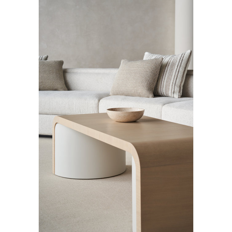 Gray Oak and White Rectangular Modern Cocktail Table