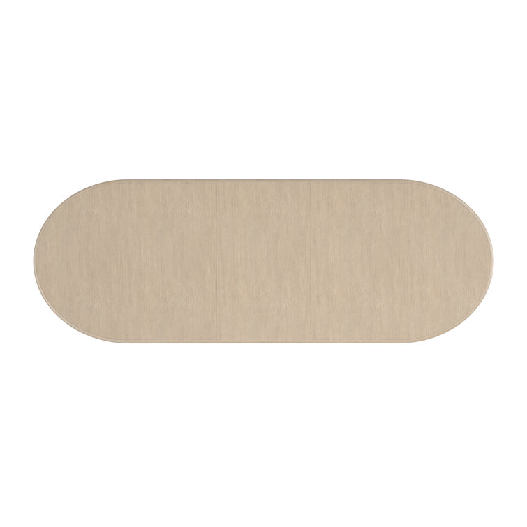 Sun Drenched Oak Extendable Oval Dining Table with Silver Travertine Legs