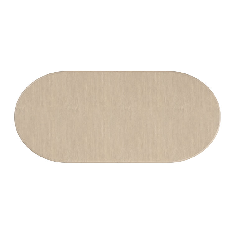 Sun Drenched Oak Extendable Oval Dining Table with Silver Travertine Legs