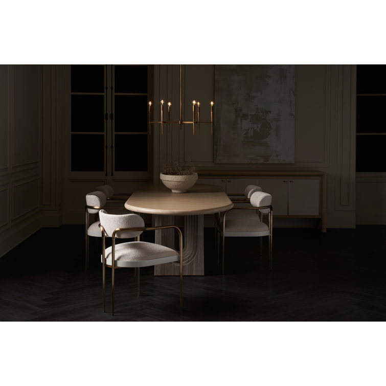 Sun Drenched Oak Extendable Oval Dining Table with Silver Travertine Legs