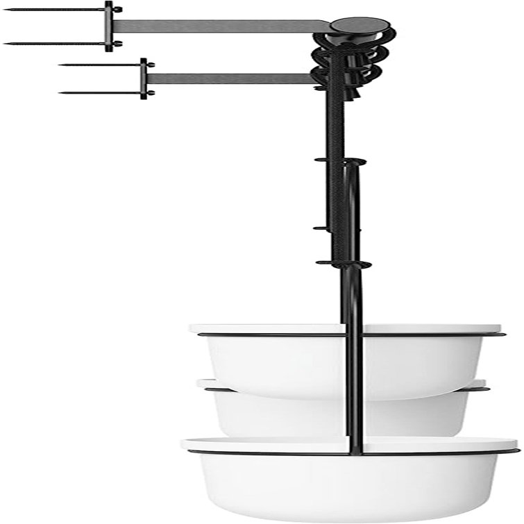 Triflora Adjustable White/Black Indoor Hanging Planter
