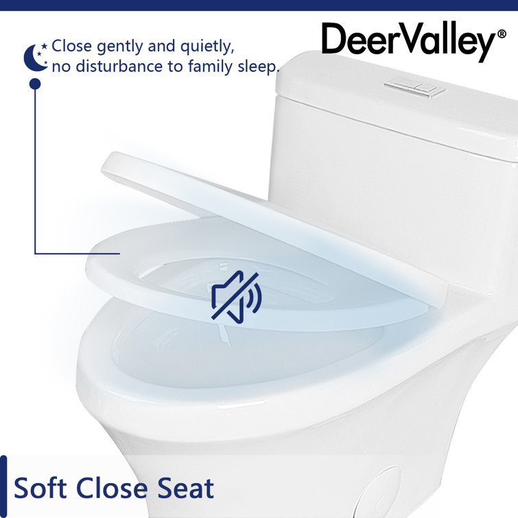 White Elongated One-Piece Dual Flush High Efficiency Toilet