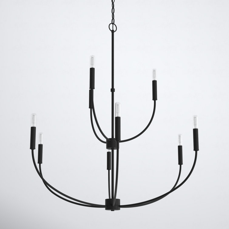 Midnight Black 9-Light Candle Style Metal Chandelier
