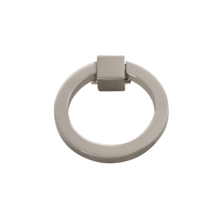 Satin Nickel Brushed Drop Bail Cabinet Ring Pulls, 10-Pack