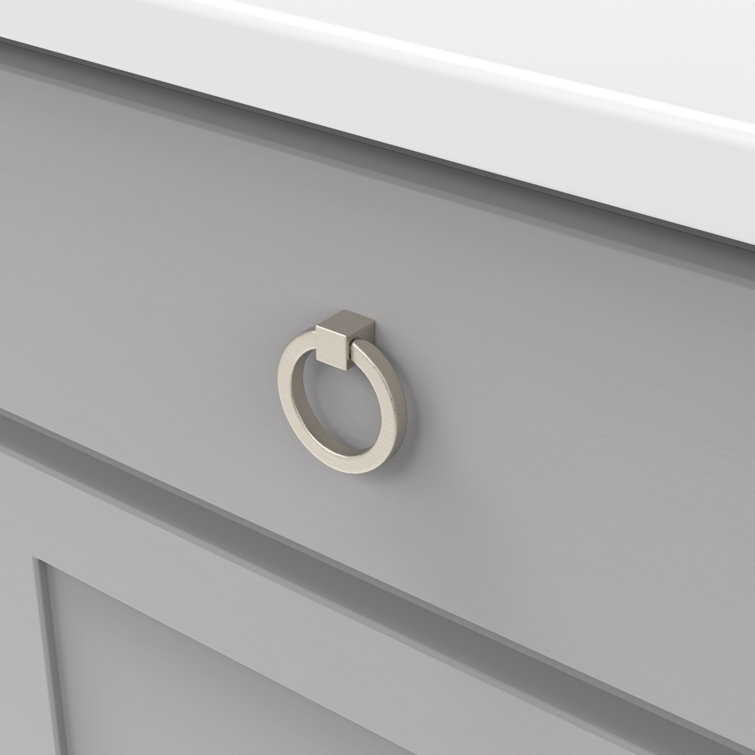 Satin Nickel Brushed Drop Bail Cabinet Ring Pulls, 10-Pack