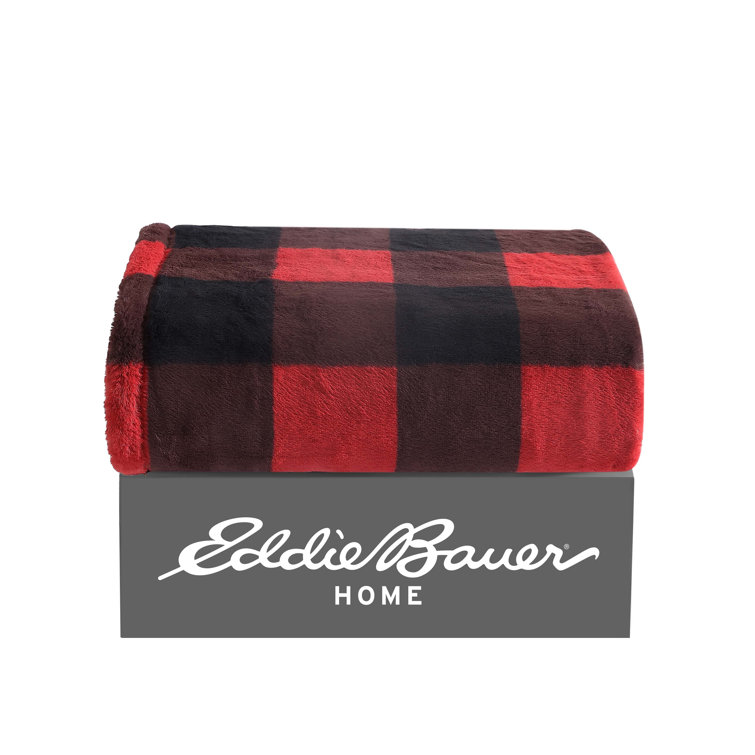 Luxurious Cabin Plaid Red Reversible Throw Blanket with Sherpa Reverse