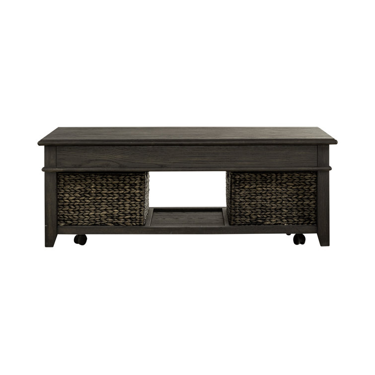 Peppercorn Lift-Top Wood Cocktail Table with Storage