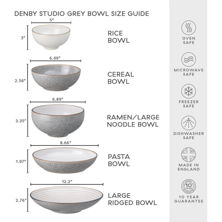 Studio Grey 20 oz Ceramic Cereal Bowls Set