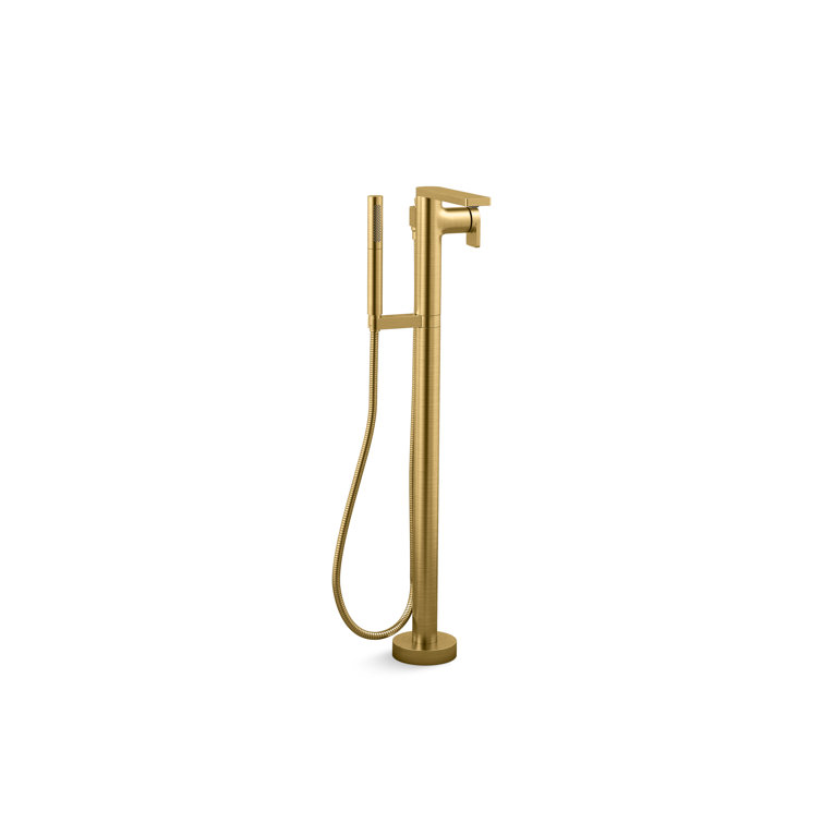 Vibrant Brushed Moderne Brass Freestanding Bath Faucet
