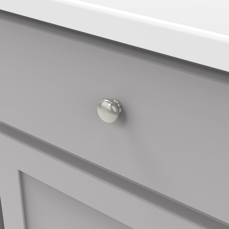 Stainless Steel Round Mushroom Cabinet Knob with Mounting Hardware