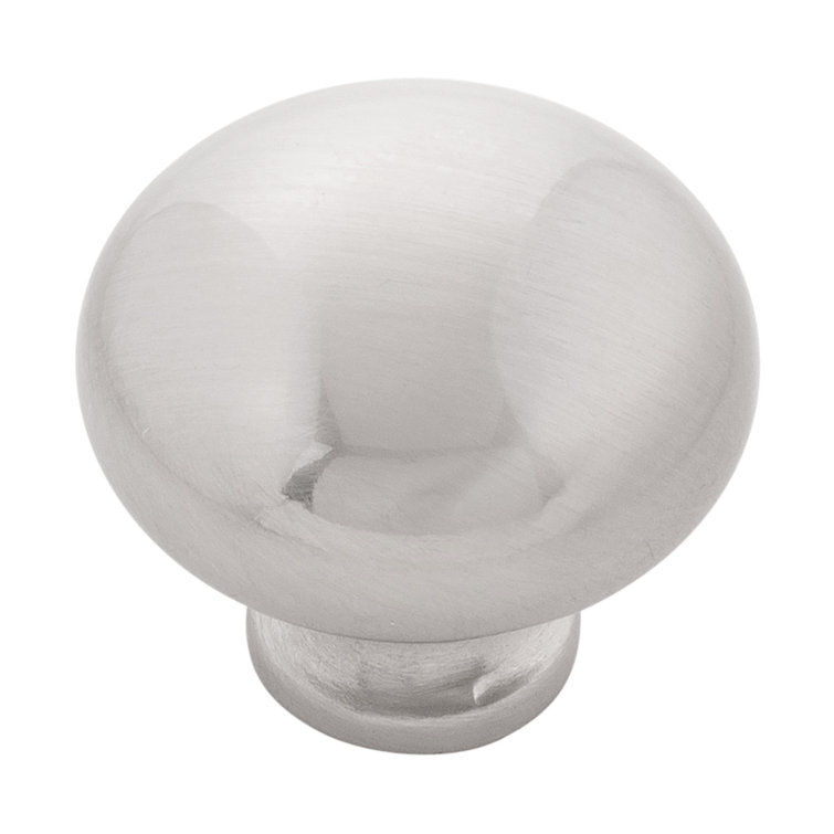 Satin Nickel Round Metal Cabinet Knob 1-1/4 Inch