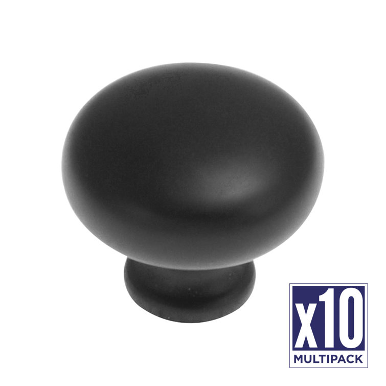 Matte Black Round Farmhouse Cabinet Knob 10-Pack