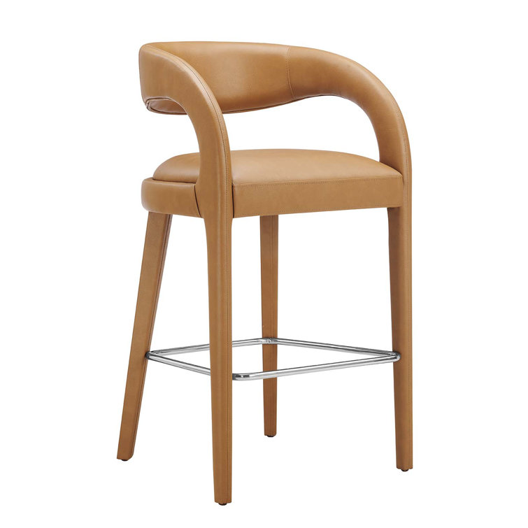 Taupe Silver Boucle Upholstered Bar Stools with Metal Legs, Set of Two