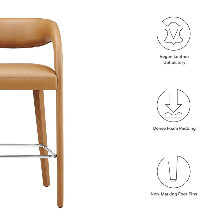 Taupe Silver Boucle Upholstered Bar Stools with Metal Legs, Set of Two