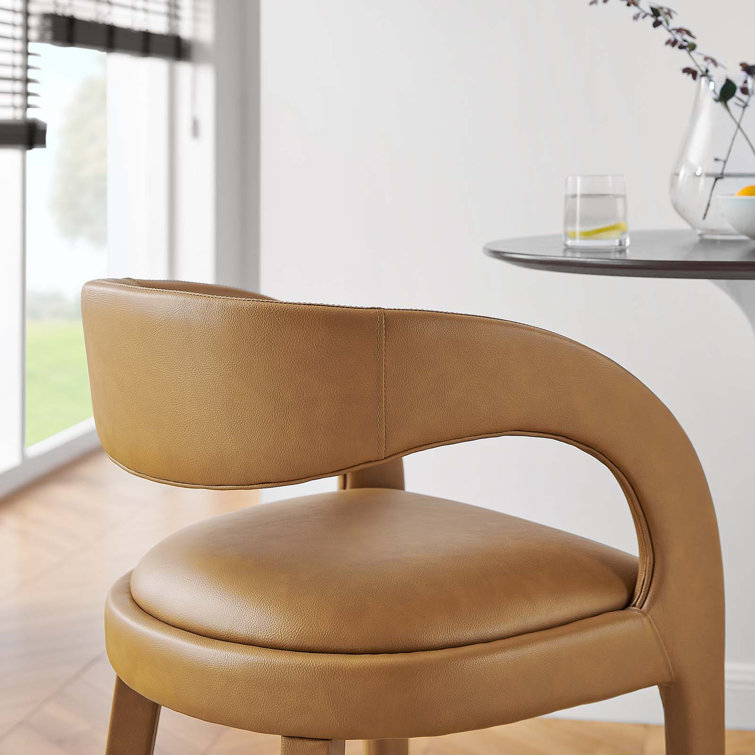 Taupe Silver Boucle Upholstered Bar Stools with Metal Legs, Set of Two