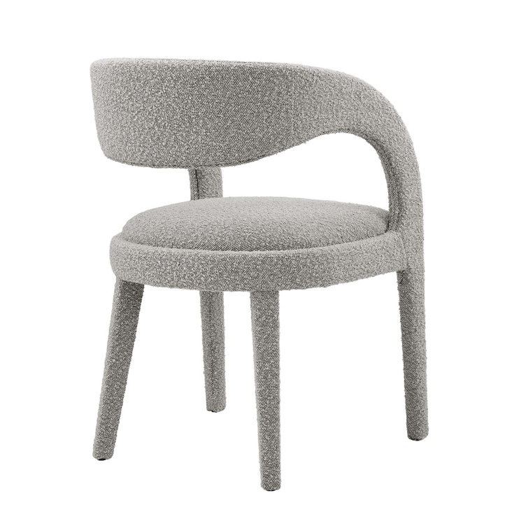 Taupe Boucle Upholstered Low Arm Chair Set